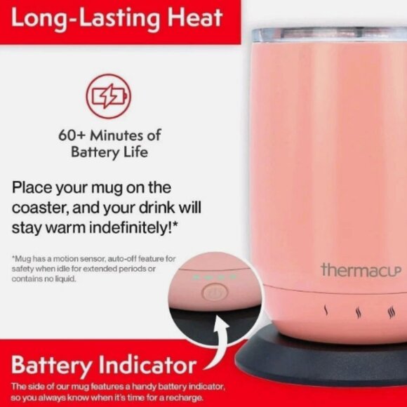 Thermacup Temperature Controlled Self Heating Coffee Mug NIB - Picture 2 of 4